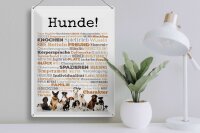 Blechschild Tiere 30x40 cm Hunde Hundebegriffe Deko Schild