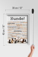 Blechschild Tiere 30x40 cm Hunde Hundebegriffe Deko Schild