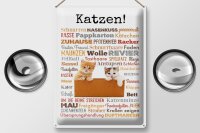 Blechschild Tiere 30x40 cm Katzen Katzenbegriffe Deko Schild