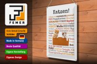 Blechschild Tiere 30x40 cm Katzen Katzenbegriffe Deko Schild