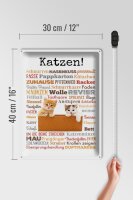 Blechschild Tiere 30x40 cm Katzen Katzenbegriffe Deko Schild