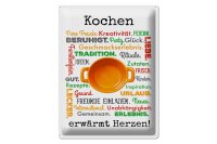 Blechschild Spruch 30x40 cm Kochen erwärmt Herzen Deko Schild