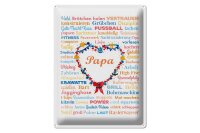 Blechschild Spruch 30x40 cm Papa mit Blumenherz Deko Schild