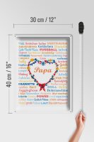 Blechschild Spruch 30x40 cm Papa mit Blumenherz Deko Schild