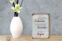 Holzschild Spruch 12x18cm Zuhause Familie Segen Schild