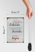 Holzschild Spruch 12x18cm Zuhause Familie Segen Schild