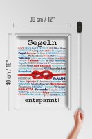 Blechschild Spruch 30x40 cm Segeln entspannt Deko Schild