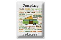Blechschild Spruch 30x40 cm Camping relaxes Deko Schild