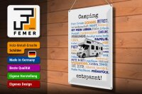 Blechschild Spruch 30x40 cm Camping entspannt Deko Schild