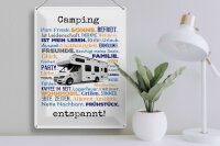 Blechschild Spruch 30x40 cm Camping entspannt Deko Schild