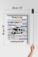 Blechschild Spruch 30x40 cm Camping entspannt Deko Schild