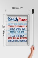 Blechschild Spruch 30x40 cm Beach House Deko Schild