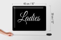 Blechschild Hinweis 30x40 cm Ladies Damen Toilettenschild Deko Schild