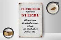 Holzschild Spruch 12x18cm Freundinnen sind wie Sterne