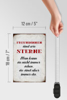 Holzschild Spruch 12x18cm Freundinnen sind wie Sterne
