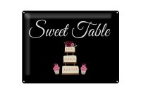 Blechschild Hinweis 30x40 cm Sweet Table Hochzeitstorte Deko Schild