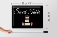 Blechschild Hinweis 30x40 cm Sweet Table Hochzeitstorte Deko Schild