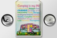 Blechschild Spruch 30x40 cm Camping is my life Deko Schild