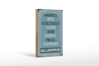 Holzschild Spruch 12x18cm warmes Bier schlechtes Essen