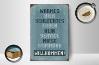 Holzschild Spruch 12x18cm warmes Bier schlechtes Essen