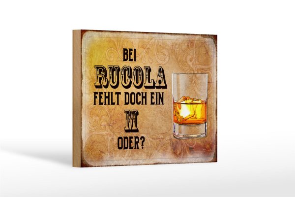 Holzschild Alkohol 18x12cm bei Rucola fehlt doch ein M