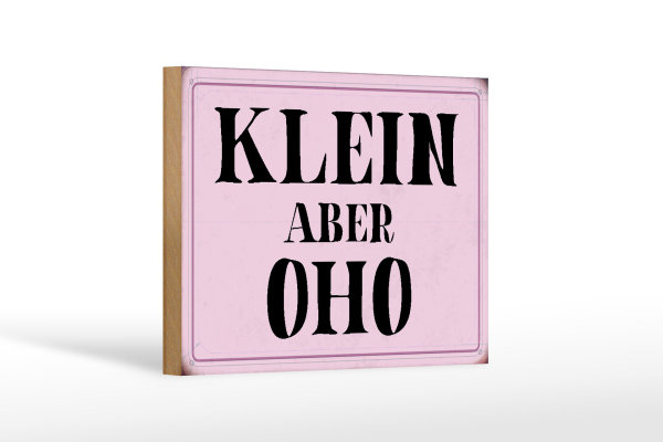Holzschild Spruch 18x12cm klein aber Oho Schild