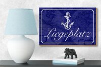 Holzschild Spruch 18x12cm Liegeplatz Anker Segel Boot