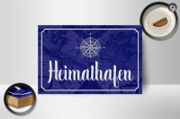 Holzschild Spruch 18x12cm Heimathafen Kompass Anker