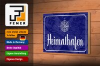 Holzschild Spruch 18x12cm Heimathafen Kompass Anker