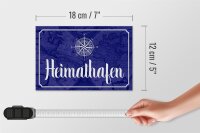 Holzschild Spruch 18x12cm Heimathafen Kompass Anker