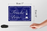 Holzschild Spruch 18x12cm Frische Brise Meer Leuchtturm