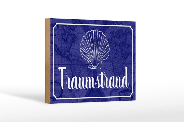 Holzschild Spruch 18x12cm Traumstrand Meer Urlaub