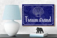 Holzschild Spruch 18x12cm Traumstrand Meer Urlaub