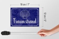 Holzschild Spruch 18x12cm Traumstrand Meer Urlaub