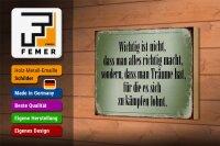 Holzschild Spruch 18x12cm wichtig Träume haben und kämpfen