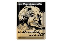 Blechschild Zitat 30x40 cm Zwei Dinge unendlich Dummheit...