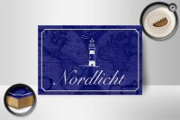 Holzschild Spruch 18x12cm Nordlicht Meer Leuchtturm