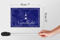 Holzschild Spruch 18x12cm Nordlicht Meer Leuchtturm