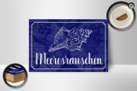 Holzschild Spruch 18x12cm Meeresrauschen Muschel Meer