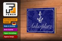 Holzschild Spruch 18x12cm Ankerplatz Anker Segel Boot