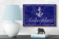 Holzschild Spruch 18x12cm Ankerplatz Anker Segel Boot