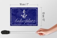 Holzschild Spruch 18x12cm Ankerplatz Anker Segel Boot
