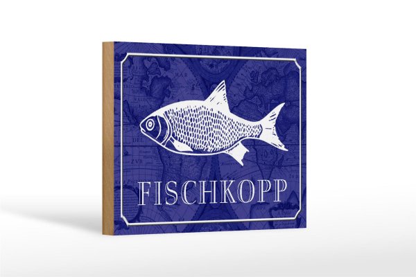Holzschild Spruch 18x12cm Fischkopp Fisch Schild