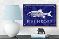 Holzschild Spruch 18x12cm Fischkopp Fisch Schild