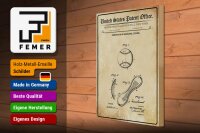 Holzschild Patent 30x40 cm Entwurf für einen Baseball Deko Schild