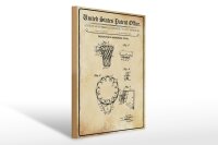 Holzschild Patent 30x40 cm Entwurf für einen Basketball-Korb Deko Schild