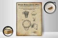 Holzschild Patent 30x40 cm Entwurf für einen Basketball-Korb Deko Schild