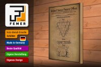 Holzschild Patent 30x40 cm Entwurf für einen Billardkugel-Ständer Deko Schild