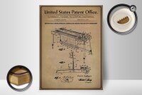 Holzschild Patent 30x40 cm Entwurf für ein Seitenspannungs- Steuermittel Schild