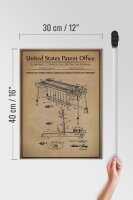 Holzschild Patent 30x40 cm Entwurf für ein Seitenspannungs- Steuermittel Schild